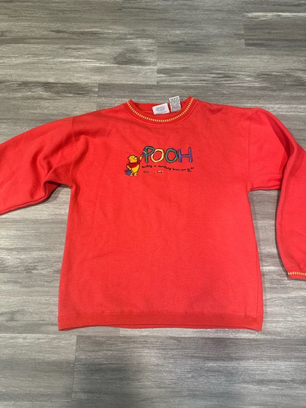 Vintage Disney Winnie the Pooh Embroidered Pullover Sweatshirt Large